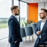 리더십 개발을 위한 역량 갭 분석 - A modern office setting in Warsaw, Poland, showcasing a diverse team of professionals engaged in a o...